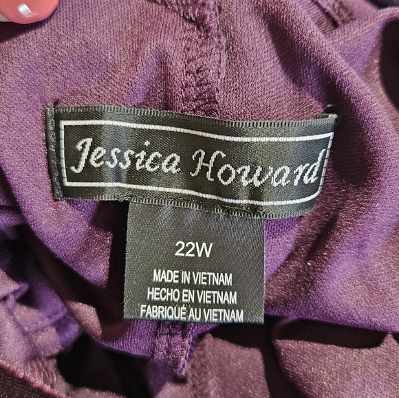 Jessica Howard Velvet Ilusion Trim Dress Plus Size 22W - Picture 10 of 11